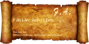 Fábián Achilles névjegykártya